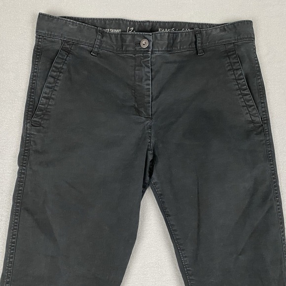 Khakis by Gap Chino Pants Super Skinny Women Size 12 R Black Mid Rise‎ - Picture 2 of 9